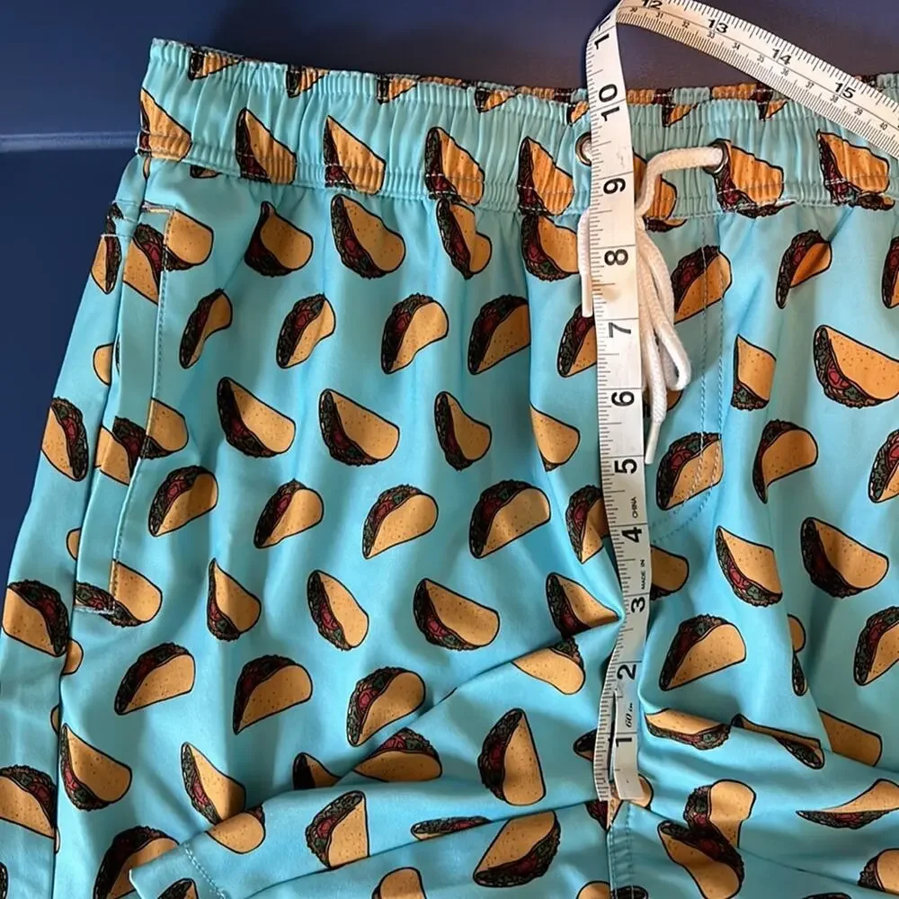 Lucky Brand Saturday Stretch Polyester Blend Blue Taco Swim Trunks